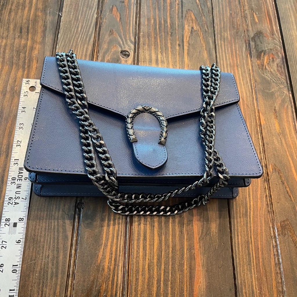 Genuine Italian Leather Chain Shoulder Crossbody Bag Ec